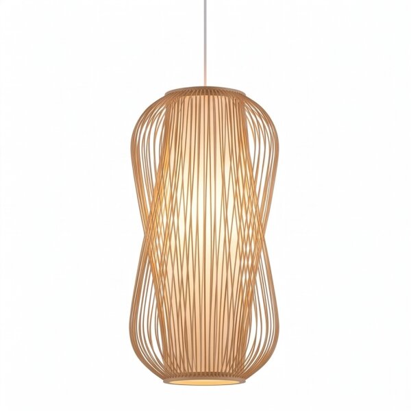 Lampe à suspendre décorative en bambou Ø30 cm en bois naturel Moderne