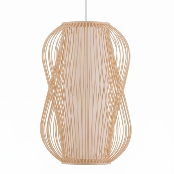 Lampe à suspendre décorative en bambou E27 Ø26 cm en bois naturel