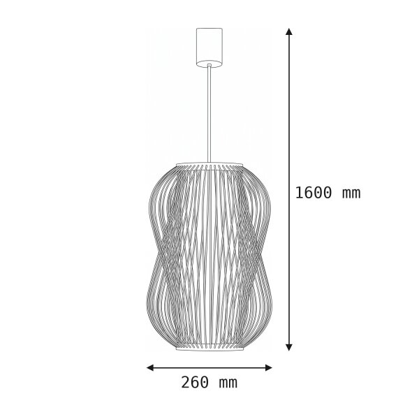Lampe à suspendre décorative en bambou E27 Ø26 cm en bois naturel