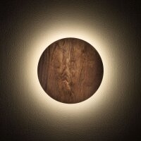 Applique LED bois foncé ronde Ø15 cm 60 lm...