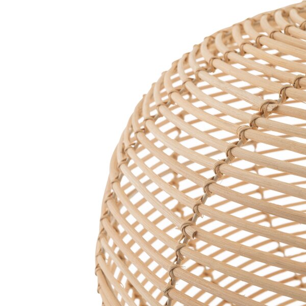Runde Hängelampe Rattan Natur wohnlich E27 Ø79 cm groß