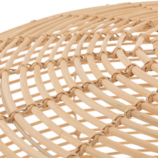 Runde Hängelampe Rattan Natur wohnlich E27 Ø79 cm groß