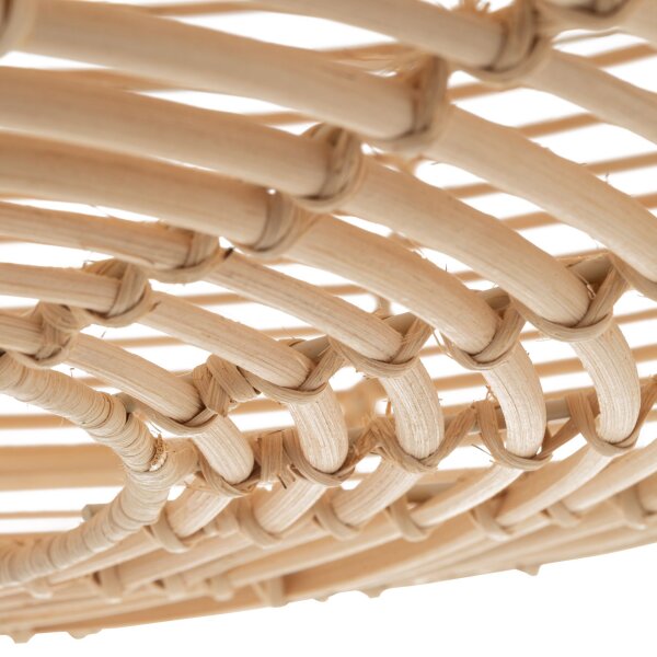 Runde Hängelampe Rattan Natur wohnlich E27 Ø79 cm groß