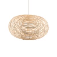 Runde Hängelampe Rattan Natur wohnlich E27...