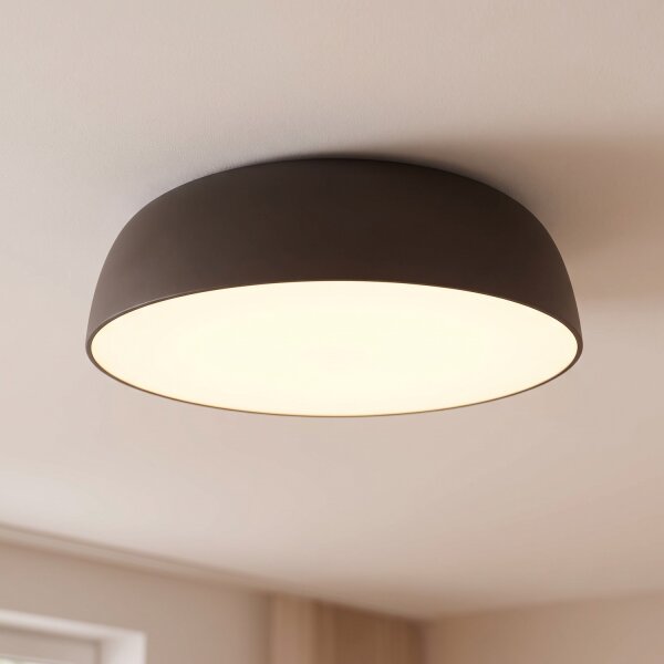 Runde Deckenleuchte Grau E27 Ø58 cm blendarm wohnlich