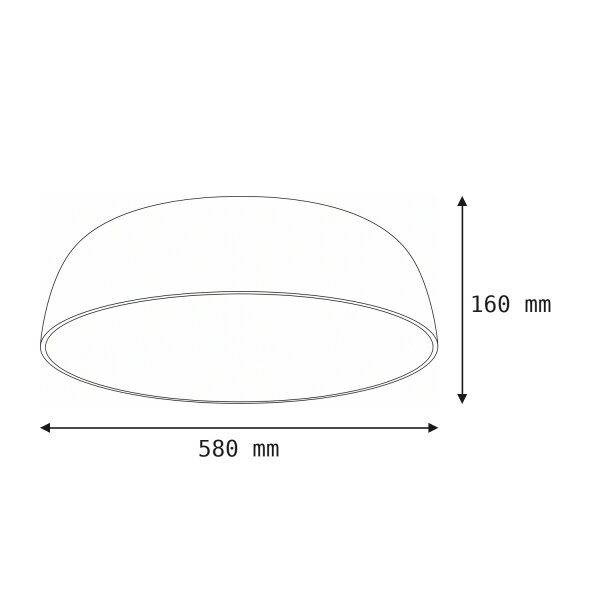 Plafonnier rond gris E27 Ø58 cm peu éblouissant confortable