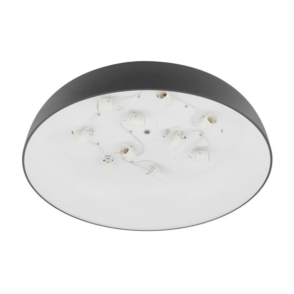 Runde Deckenlampe E27 blendarm 10-flmg L:78 cm in Grau