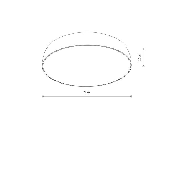 Runde Deckenlampe E27 blendarm 10-flmg L:78 cm in Grau