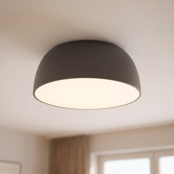 Deckenleuchte 3-flammig Metall Grau wohnlich E27 Ø38 cm