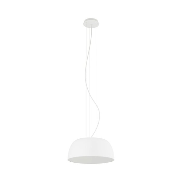 Pendelleuchte Weiß Metall Ø38 cm rund E27 blendarm