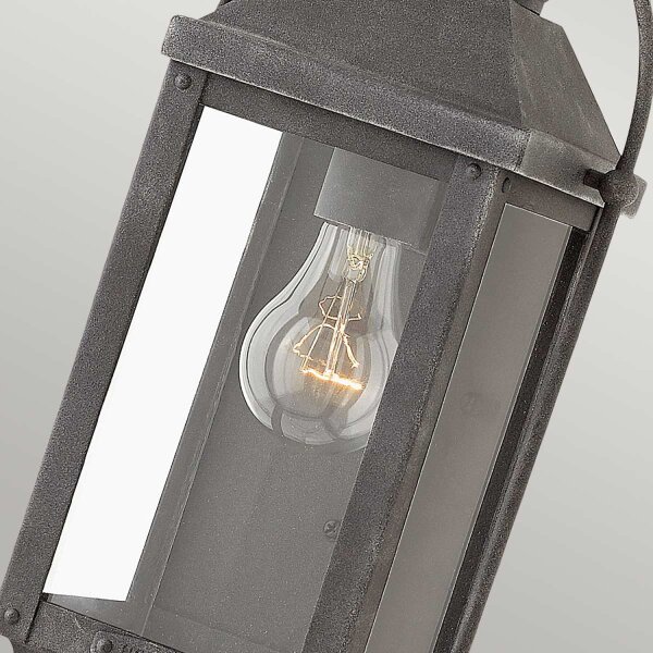 Lampe dextérieur Vintage verre aluminium E27 IP44 33,5 cm de haut