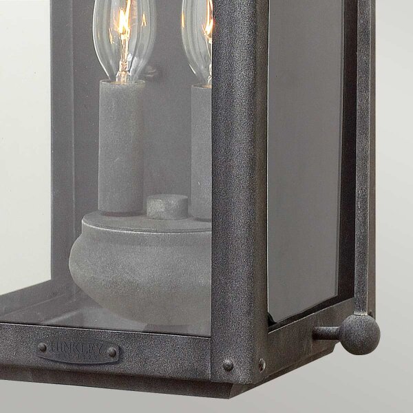 Wandlampe außen H: 45,1 cm IP44 E14 Aluminium Glas Vintage