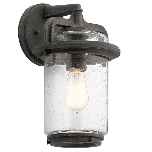 Außenleuchte Wand Glas Aluminium E27 IP44 35,6 cm hoch