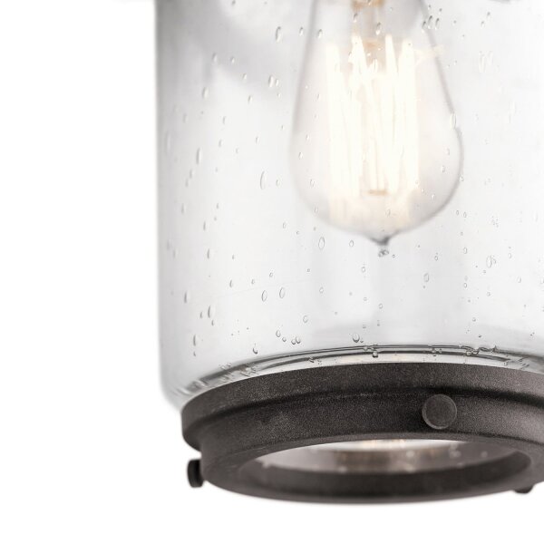 Außenleuchte Wand Glas Aluminium E27 IP44 35,6 cm hoch