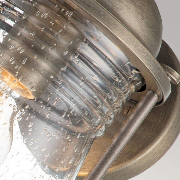 Wandleuchte außen Aluminium Glas 34,6 cm hoch IP44 E27