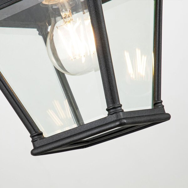 Außenwandleuchte Schwarz H: 33,4 cm IP44 Vintage Design
