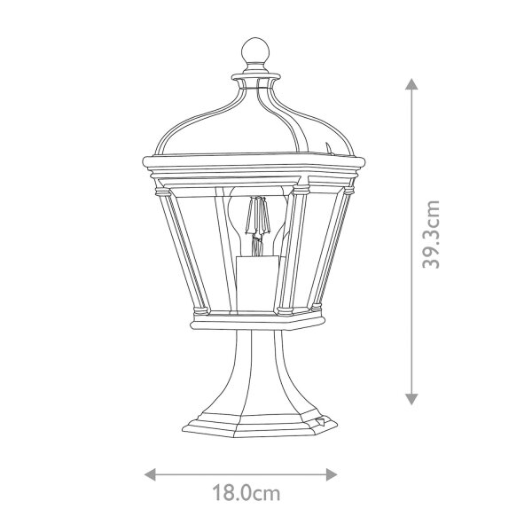 Lampe de socle 39,3 cm IP44 noir E27 chemin de jardin