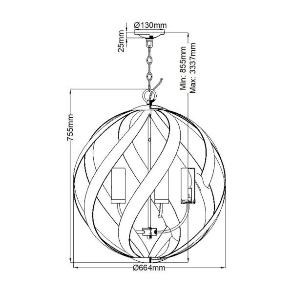 Außenlampe hängend Ø 66 cm groß höhenverstellbar IP44 E14