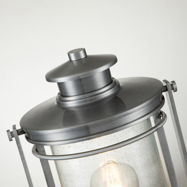 Sockelleuchte Aluminium Glas E27 IP44 46,6 cm hoch