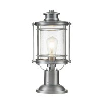 Lampe de socle aluminium verre E27 IP44 hauteur 46,6 cm