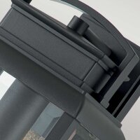 Außenwandlampe Aluminium Glas H: 36,8 cm IP44 E27 Grau