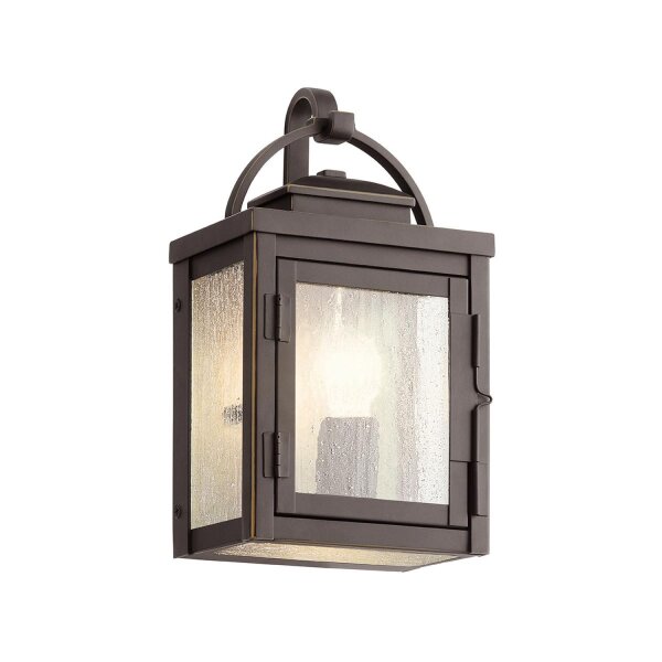 Lampe dextérieur murale aluminium verre IP44 H : 27,9 cm Vintage