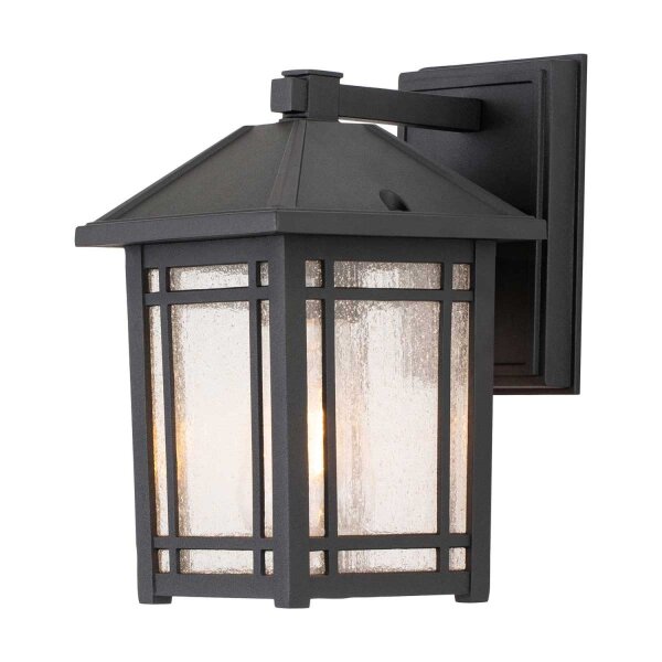 Außenleuchte Wand E27 IP44 H: 24,8 cm Aluminium Glas