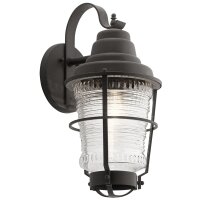 Lampe dext&eacute;rieur mur alu verre vintage H : 55,1 cm...