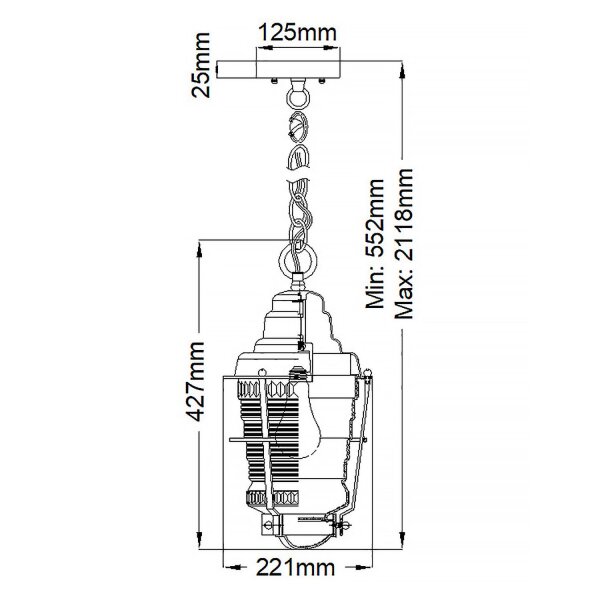 Lampe dextérieur Veranda E27 IP44 H : max. 211,8 cm réglable