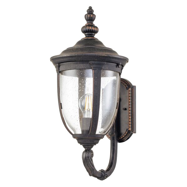 Applique extérieure verre aluminium IP44 H : 54,3 cm en bronze