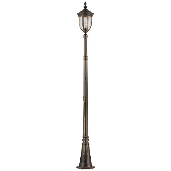 Mastleuchte Rustikal 232,5 cm hoch IP44 E27 Alu Glas
