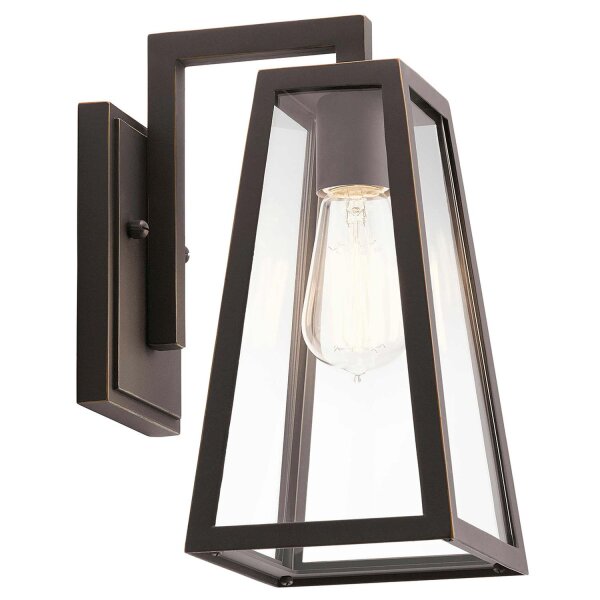 Außenleuchte Wand 29 cm hoch Glas Aluminium E27 IP44