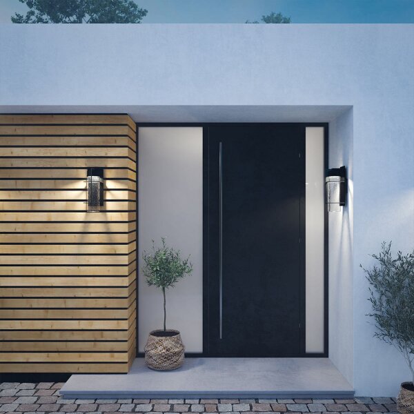 Lampe LED dextérieur murale H : 41 cm IP44 noir Downlight