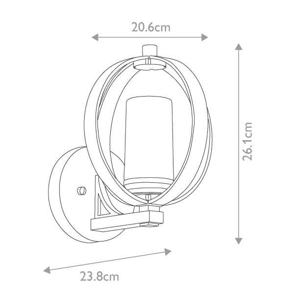 Außenwandleuchte IP44 H: 26,1 cm rund dekorativ IVES