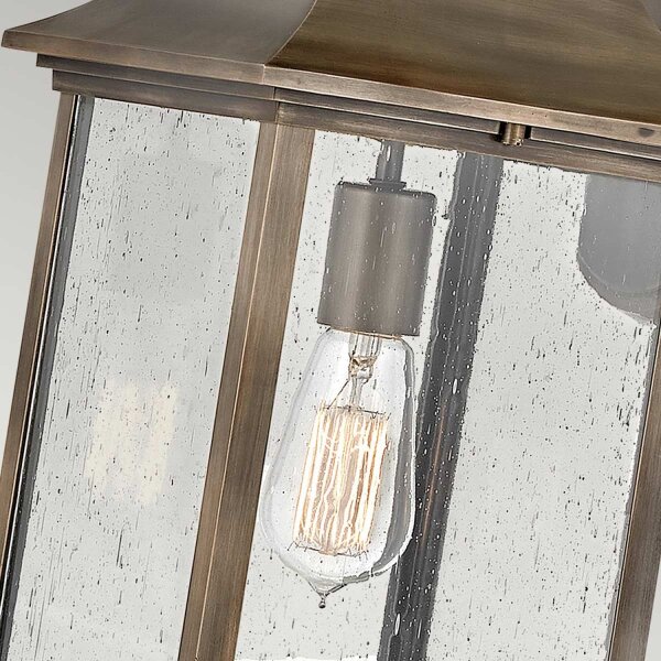 Lampe dextérieur murale H : 48,3 cm IP44 E27 en bronze Alu Verre de pluie