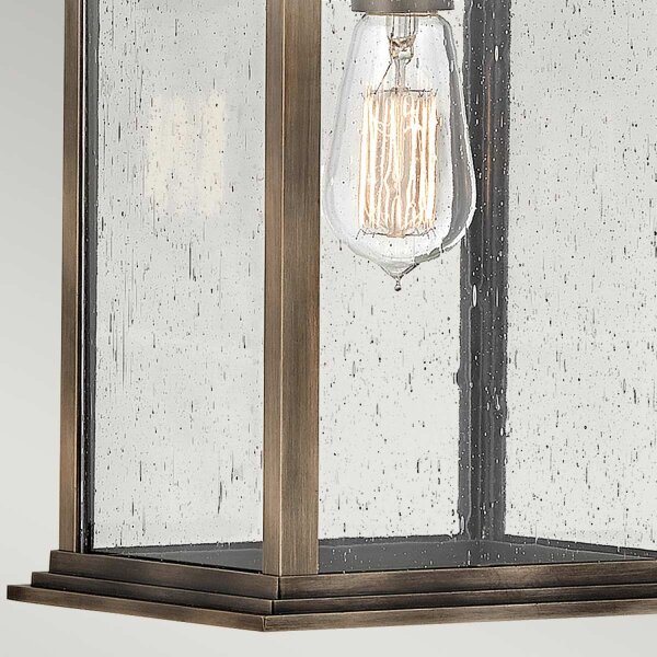 Lampe dextérieur murale H : 48,3 cm IP44 E27 en bronze Alu Verre de pluie