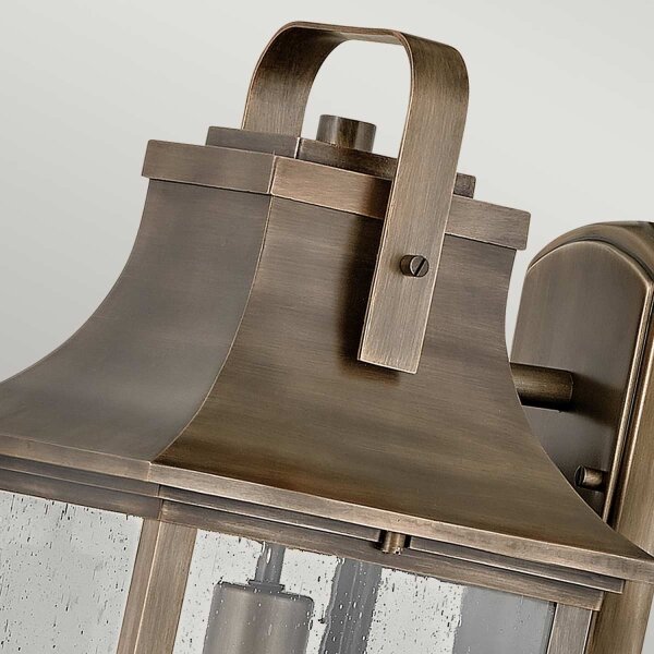 Lampe dextérieur murale H : 48,3 cm IP44 E27 en bronze Alu Verre de pluie