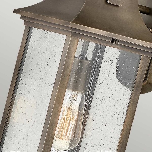Außenwandlampe Aluminium Glas E27 IP44 42,6 cm hoch Vintage