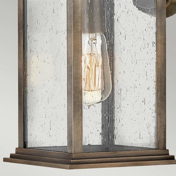Außenwandlampe Aluminium Glas E27 IP44 42,6 cm hoch Vintage