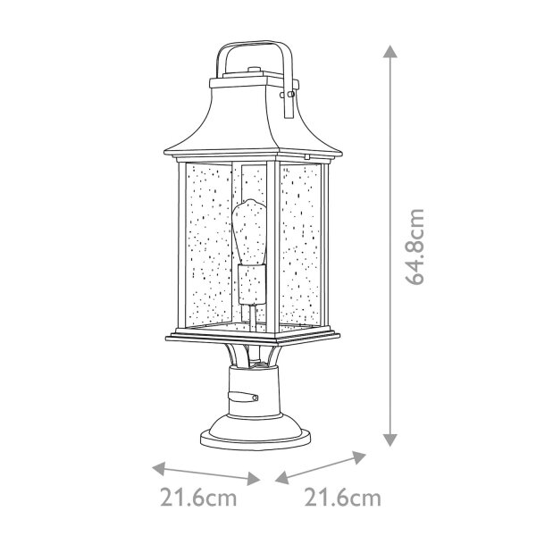 Lampe de socle jardin terrasse 64,8 cm de haut IP44 E27 en bronze