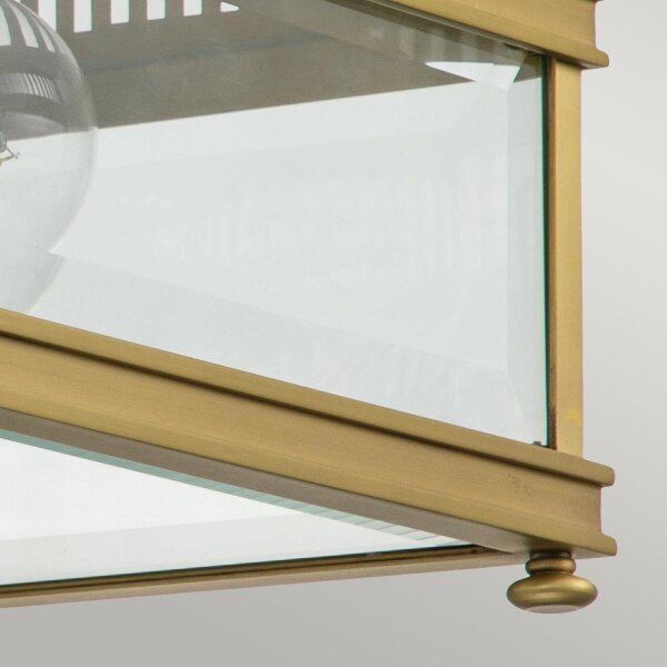 Lampe dextérieur laiton véritable verre 30 cm de large IP44 E27 carré