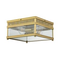 Außenlampe Echt-Messing Glas 30 cm breit IP44 E27...
