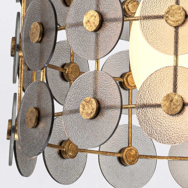 Lampe de plafonnier extérieur laiton véritable verre E27 IP44 2 flammes