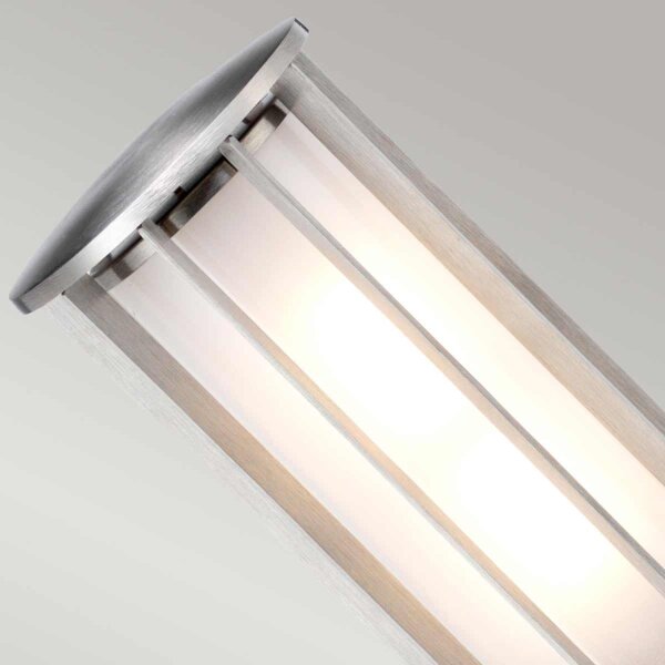 Borne déclairage en acier inoxydable teck bois IP55 hauteur 70 cm faible éblouissement