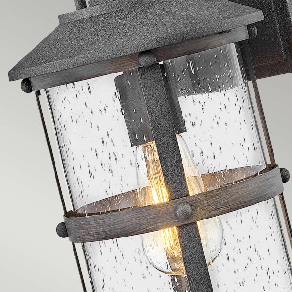 Applique extérieure E27 IP44 36,6 cm de haut aluminium verre