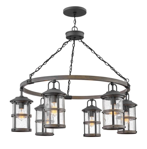 Suspension extérieure ronde Ø 94,9 cm verre alu E27 IP44