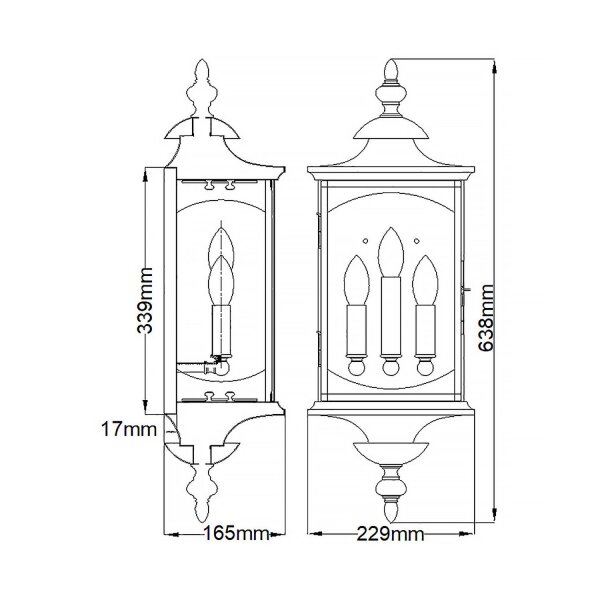 Applique extérieure grande H : 63,8 cm Verre Alu E14 IP44