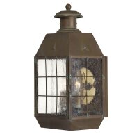 Wandlampe außen Echt-Messing Glas IP44 42,6 cm hoch...