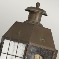 Wandlampe außen Echt-Messing Glas IP44 42,6 cm hoch...