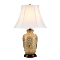 Tischleuchte CHINO Creme Gold 58cm Porzellan Lampe